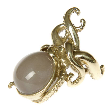 Octopus Ring with Moonstone