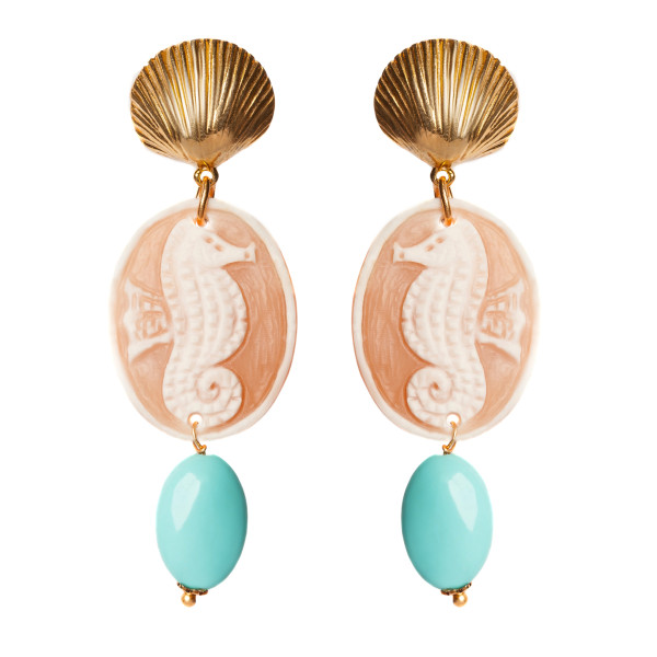 Seahorse Turquoise Stecker